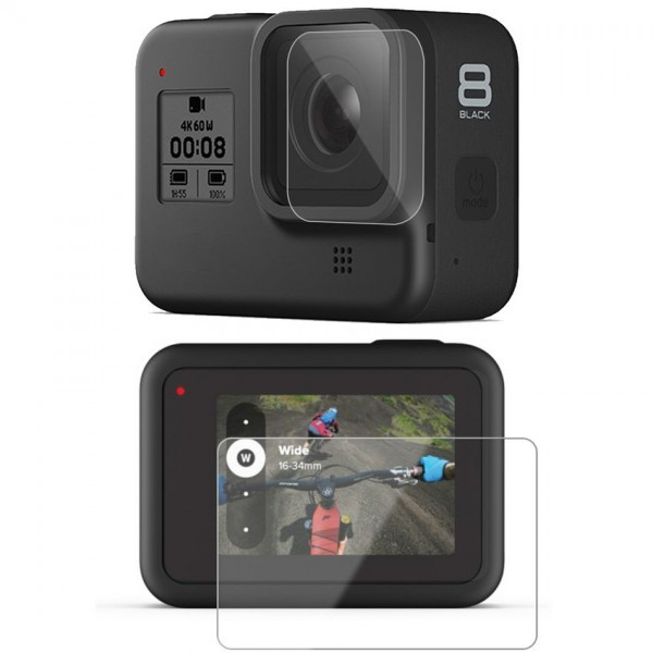 Защитное стекло для GoPro HERO8 Black (комплект для дисплея и объектива) - фото 1 - id-p184429240