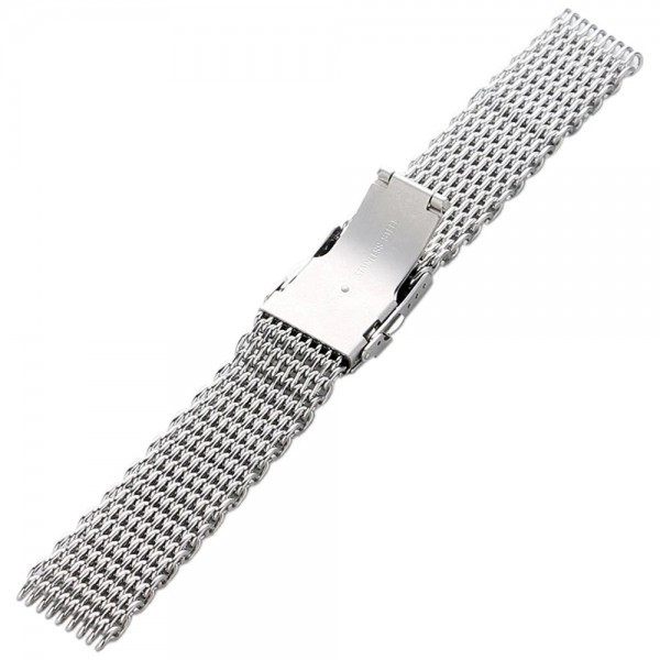 Металлический браслет Rumi Shark (22 мм, миланское крупнозвеньевое плетение) Серебристый - фото 2 - id-p184430300