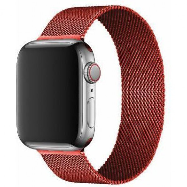 Браслет Rumi Milanese Loop для Apple Watch 38mm, 40mm, 41mm Красный - фото 1 - id-p184430330