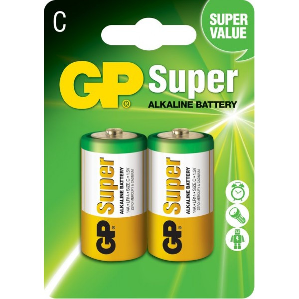 Батарейка GP Super LR14/C 2 шт - фото 1 - id-p184428497