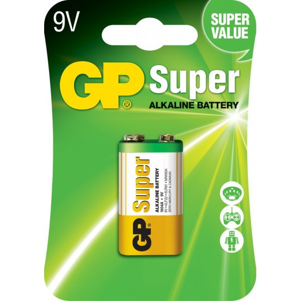 Батарейка GP Super 6LR61/1604A 9V - фото 1 - id-p184428499