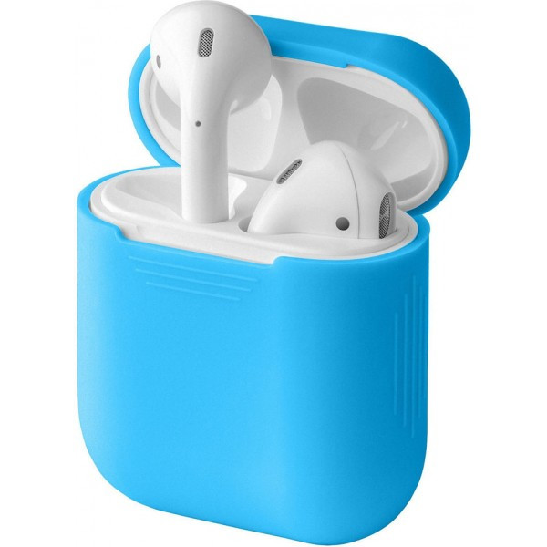Силиконовый чехол Rumi для Apple AirPods, AirPods 2 Голубой - фото 1 - id-p184429526
