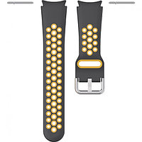 Силиконовый ремешок Rumi Sport N-style для Galaxy Watch 4, 5, 6 Черный/желтый