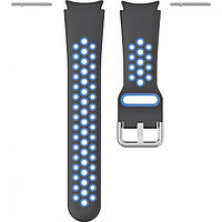 Силиконовый ремешок Rumi Sport N-style для Galaxy Watch 4, 5, 6 Черный/синий