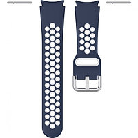 Силиконовый ремешок Rumi Sport N-style для Galaxy Watch 4, 5, 6 Темно-синий/белый