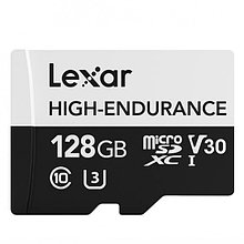 Карта памяти Lexar High-Endurance microSDXC 128Gb UHS-I U3 V30 100MB/s (R) 45MB/s (W)