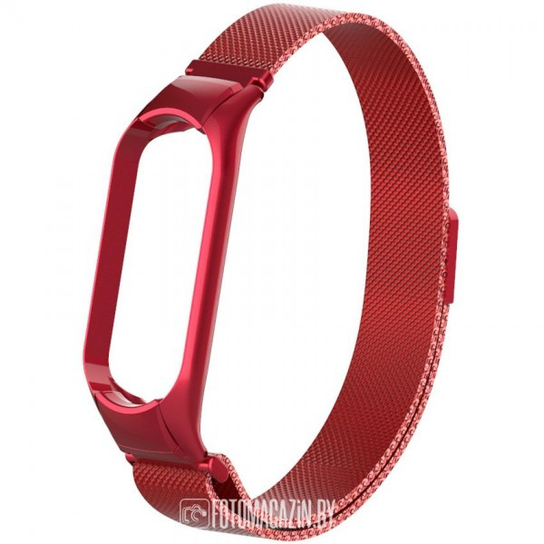 Браслет Rumi Milanese Loop для Xiaomi Mi Band 6, Mi Band 5 Красный - фото 1 - id-p184429621