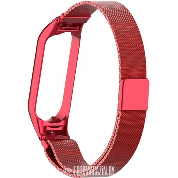 Браслет Rumi Milanese Loop для Xiaomi Mi Band 6, Mi Band 5 Красный - фото 2 - id-p184429621
