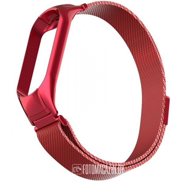 Браслет Rumi Milanese Loop для Xiaomi Mi Band 6, Mi Band 5 Красный - фото 3 - id-p184429621