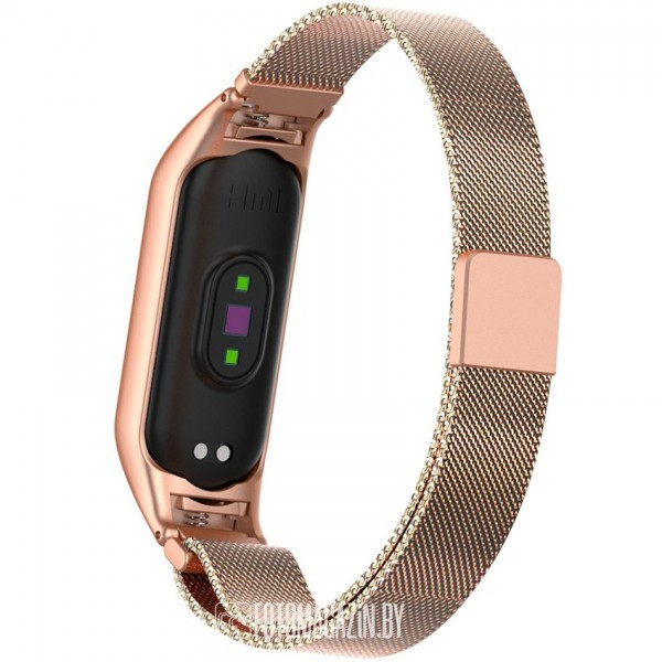 Браслет Rumi Milanese Loop для Xiaomi Mi Band 6, Mi Band 5 Красное золото - фото 5 - id-p184429624