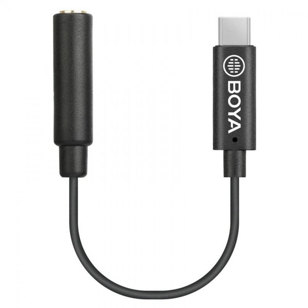 Переходник-адаптер Boya BY-K6 с 3.5 мм TRS (мама) на USB Type-C (папа) для DJI Osmo Action 2, 3, 4 / Pocket - фото 1 - id-p184429724