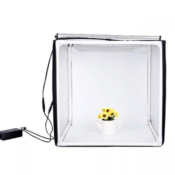 Мини-студия для предметной съёмки (80 см, встроенная LED подсветка, сменные фоны) Zarrumi - фото 1 - id-p184429093
