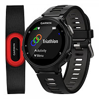 Силиконовый ремешок Rumi для Garmin Forerunner 220, 230, 235, 620, 630, 735 Черный/серый