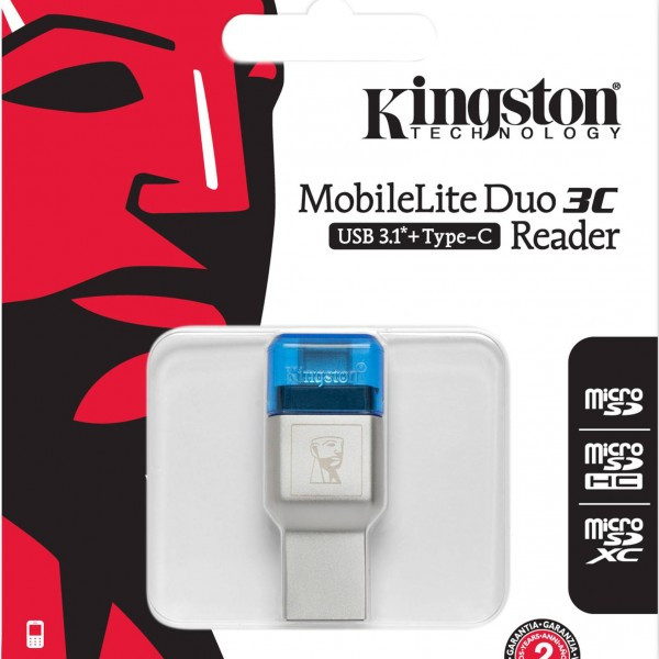 Карт-ридер Kingston MobileLite Duo 3C Reader USB 3.1 + USB Type-C - фото 3 - id-p184430051