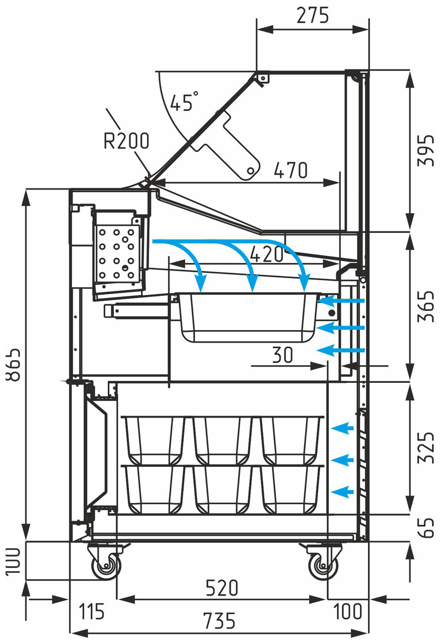 Витрина для мороженного Carboma IC72 Bliss Sl 1,3-1 9003 черный - фото 2 - id-p184431269