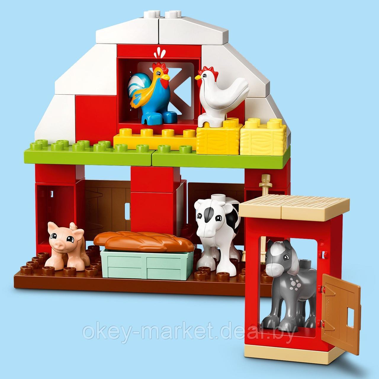 Конструктор Lego Duplo Town Фермерский трактор сарай и животные 10952 - фото 7 - id-p184435236