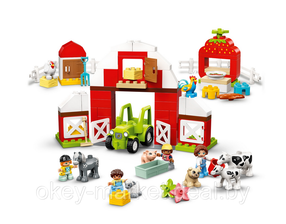 Конструктор Lego Duplo Town Фермерский трактор сарай и животные 10952 - фото 4 - id-p184435236