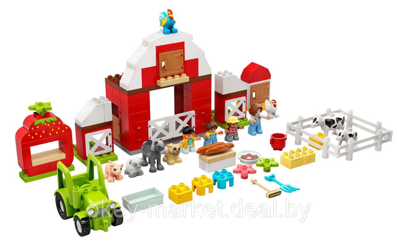 Конструктор Lego Duplo Town Фермерский трактор сарай и животные 10952 - фото 5 - id-p184435236