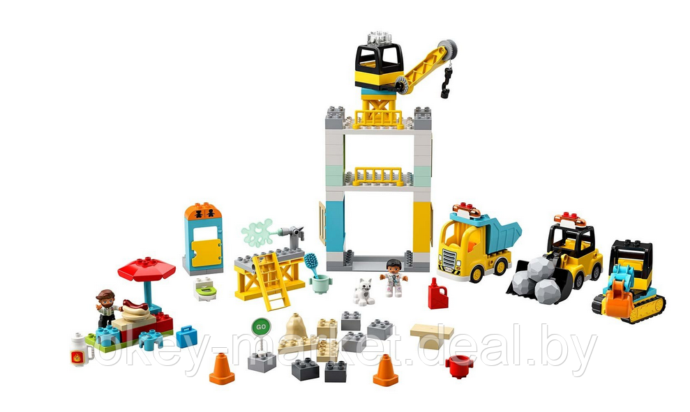 Конструктор Lego Duplo Башенный кран на стройке 10933 - фото 5 - id-p184436267