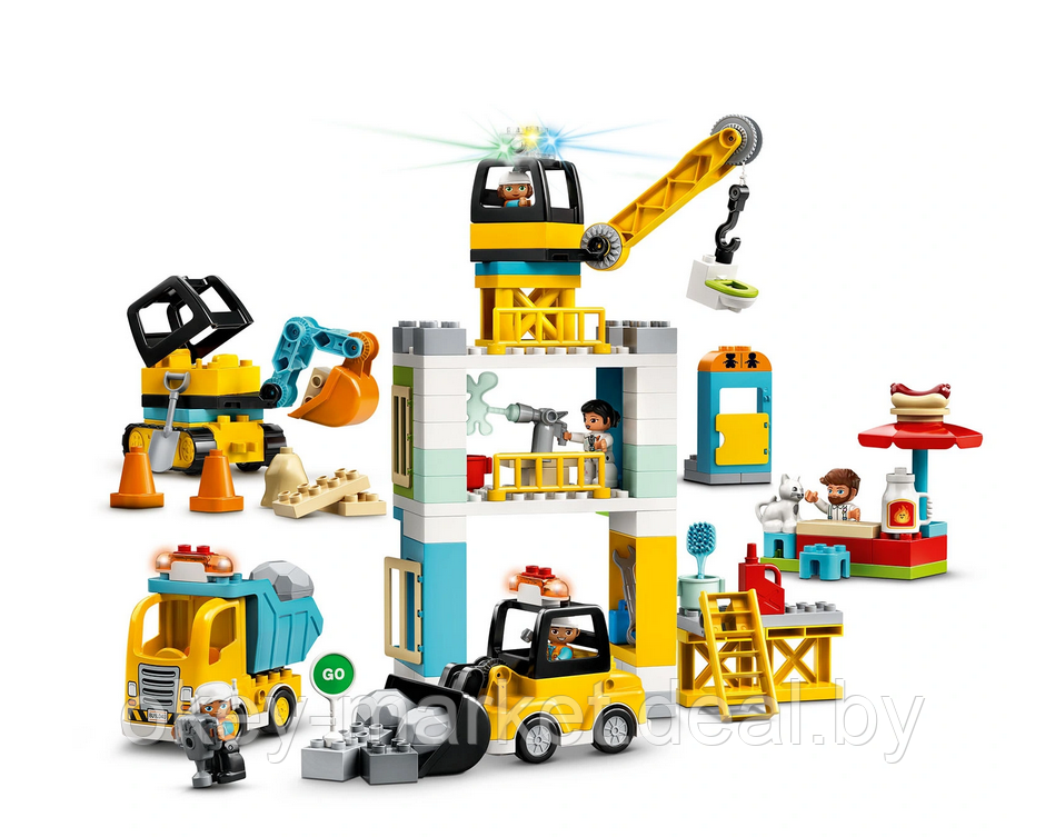 Конструктор Lego Duplo Башенный кран на стройке 10933 - фото 6 - id-p184436267