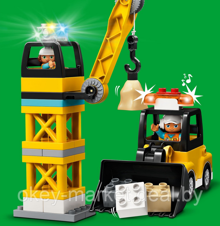 Конструктор Lego Duplo Башенный кран на стройке 10933 - фото 4 - id-p184436267