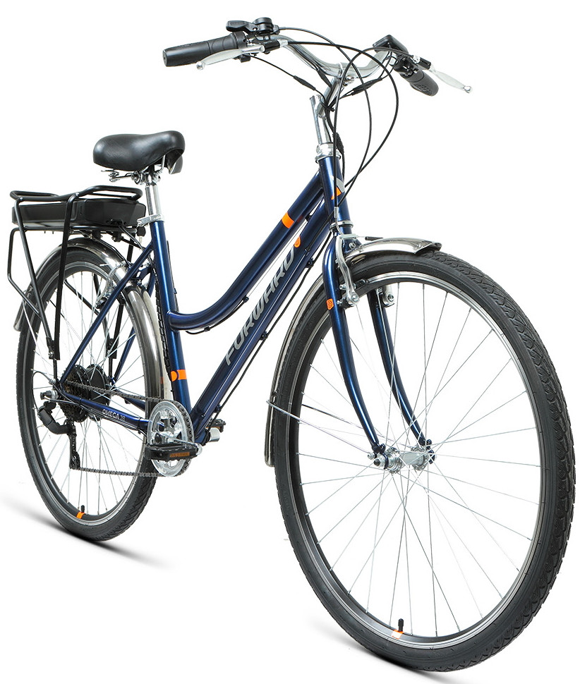 Электровелосипед Forward Omega 28 E-250 2022 темно-синий - фото 1 - id-p184444395