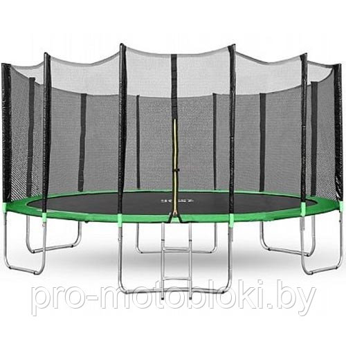 Батут Happy Jump 15ft PRO (457 см) с внешней сеткой и лестницей - фото 1 - id-p184449606