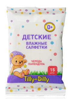 Tilly-Dilly для детей салф. влажные ЧЕРЕДА и КАЛЕНДУЛА 72шт