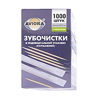 Зубочистки деревянные, с ментолом, 1000 шт. в кор. каждая шт. в инд. упак.