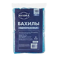 Бахилы одноразовые полиэтиленовые, 100шт. в уп., AVIORA