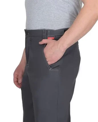 Брюки СИРИУС-ФАВОРИТ-РОСС темно-серые с контрастной отстрочкой, фото 2