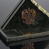 Набор настольный "Треугольник", с гербом, змеевик, фото 4