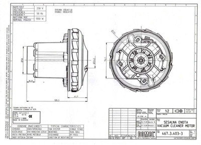 Двигатель для пылесосов Thomas, Zelmer, karcher 11ME77 1350-1600w DOMEL 467.3.402-3, фото 2