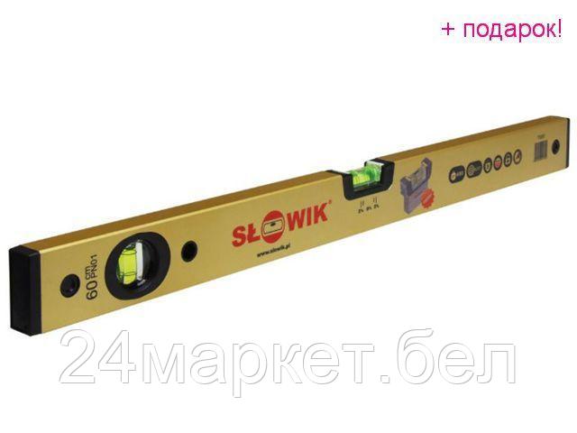 SLOWIK Польша Уровень 1200 мм 2 глаз. брусковый, золото PN01 SLOWIK (быт.) (650 гр/м 0.30 мм/м) - фото 1 - id-p184465968