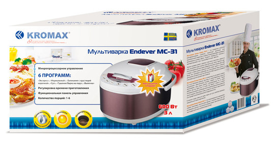 MC-31 Мультиварка KROMAX ENDEVER - фото 2 - id-p184485917