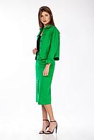 Женский летний хлопковый зеленый юбочный костюм DAVA 104 зеленый 42р.