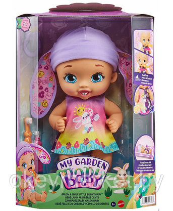 Кукла пупс Малышка-зайчик Умывайся и улыбайся с запахом Mattel My Garden baby HGC12, фото 2