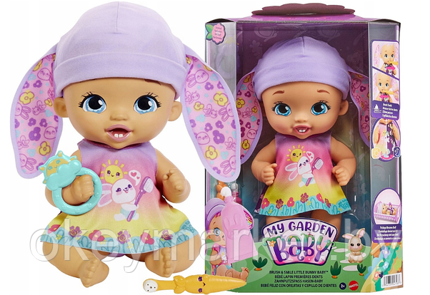 Кукла пупс Малышка-зайчик Умывайся и улыбайся с запахом Mattel My Garden baby HGC12, фото 2