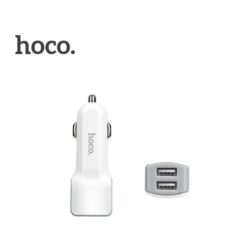 Автомобильное зарядное устройство HOCO Z23, 2.1A, 2 USB, black (+ кабель Lightning) - фото 2 - id-p184497461