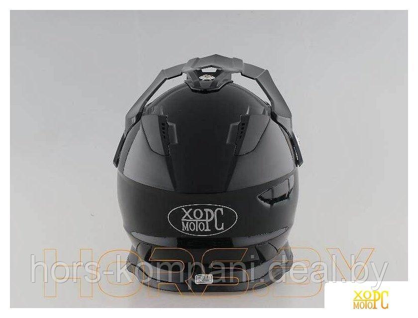 Шлем Хорс-Моторс Шлем для водителей и пассажиров мотоциклов и мопедов (черный глянцевый, M) BLD-819-7 - фото 3 - id-p184524027