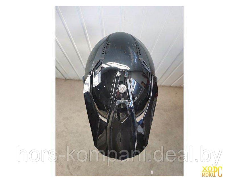 Шлем Хорс-Моторс Шлем для водителей и пассажиров мотоциклов и мопедов (черный глянцевый, M) BLD-819-7 - фото 5 - id-p184524027