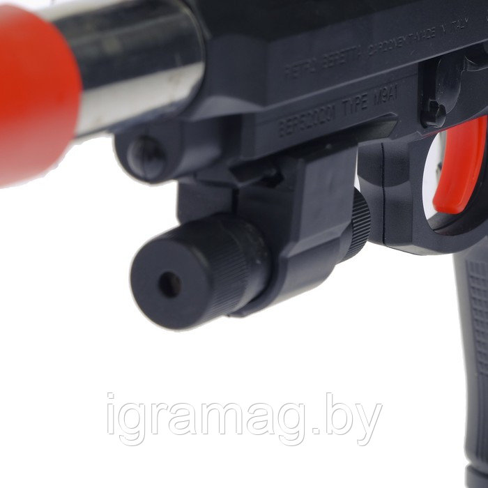 Игрушечный пистолет пневматический, с лазером, стреляет тримя видами снарядов - фото 5 - id-p132017519