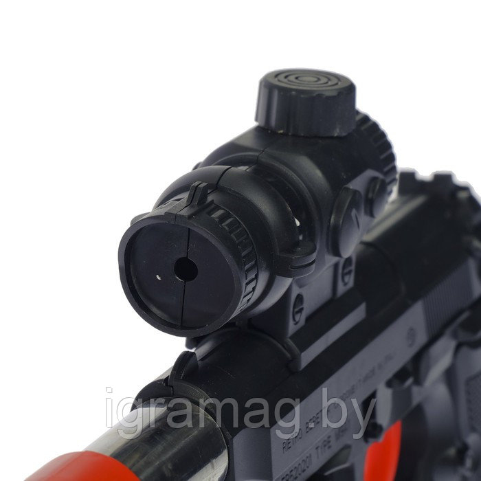 Игрушечный пистолет пневматический, с лазером, стреляет тримя видами снарядов - фото 7 - id-p132017519