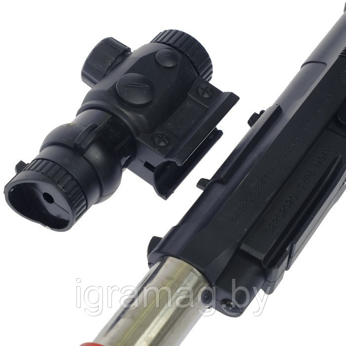 Игрушечный пистолет пневматический, с лазером, стреляет тримя видами снарядов - фото 6 - id-p132017519