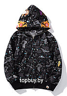 Худи BAPE Space Camo Tiger, чёрный.Светится в темноте.