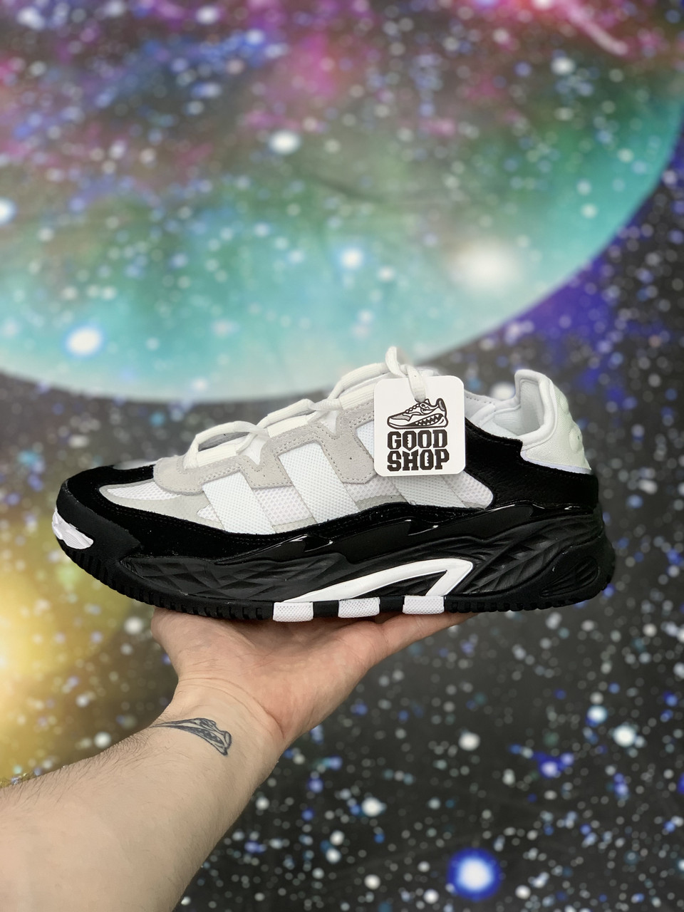 Кроссовки Adidas NITEBALL White Black