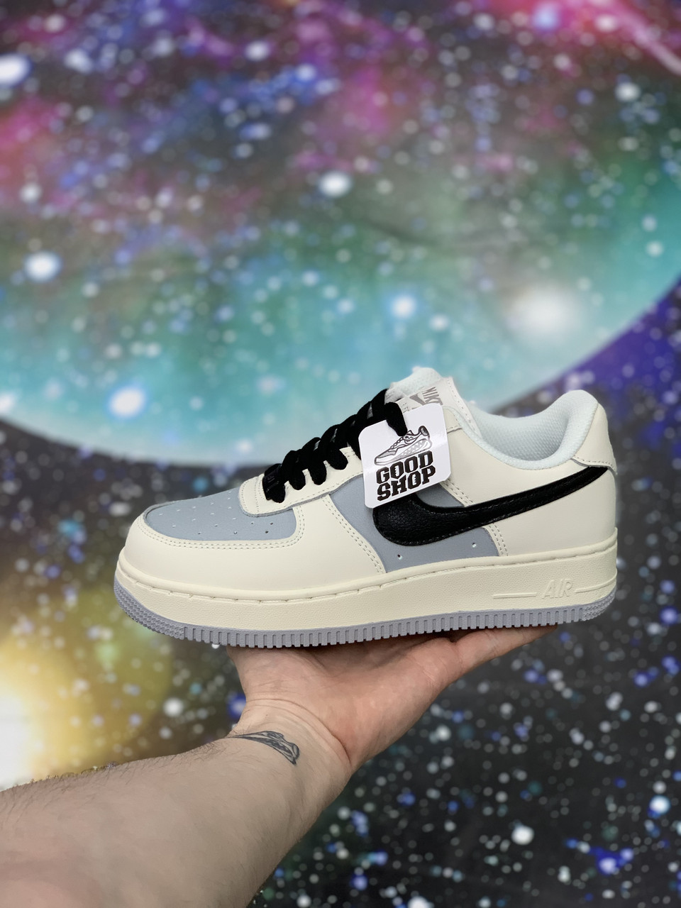 Кроссовки Nike Air Force 1 Low Beige Grey Black - фото 1 - id-p184534675