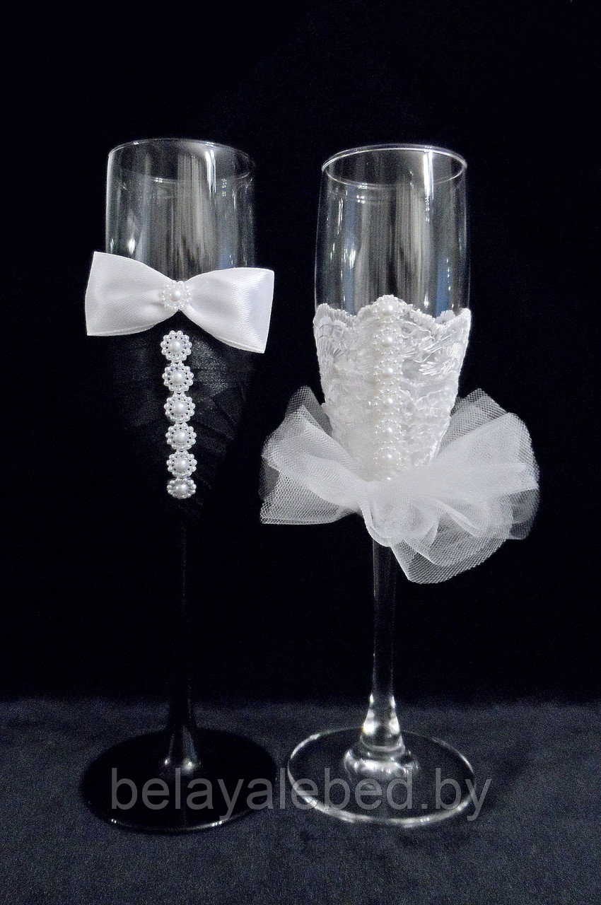 Украшение на свадебное шампанское - фото 4 - id-p184132020