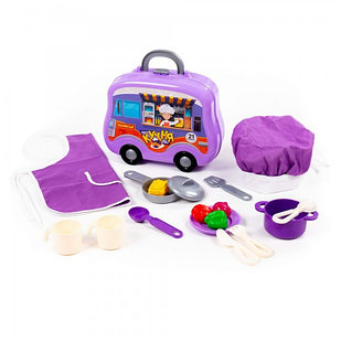 Набор детской игрушечной посуды (21 элемент) (в чемоданчике на колёсиках) арт. 94278 Полесье