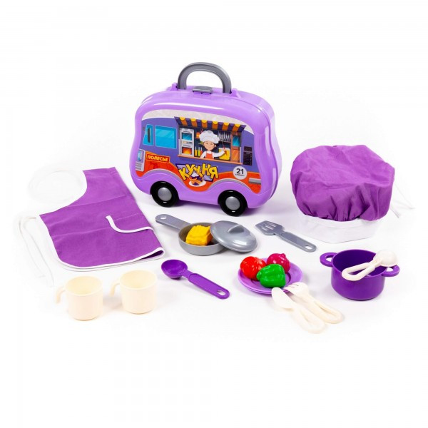 Набор детской игрушечной посуды (21 элемент) (в чемоданчике на колёсиках) арт. 94278 Полесье - фото 1 - id-p184548422